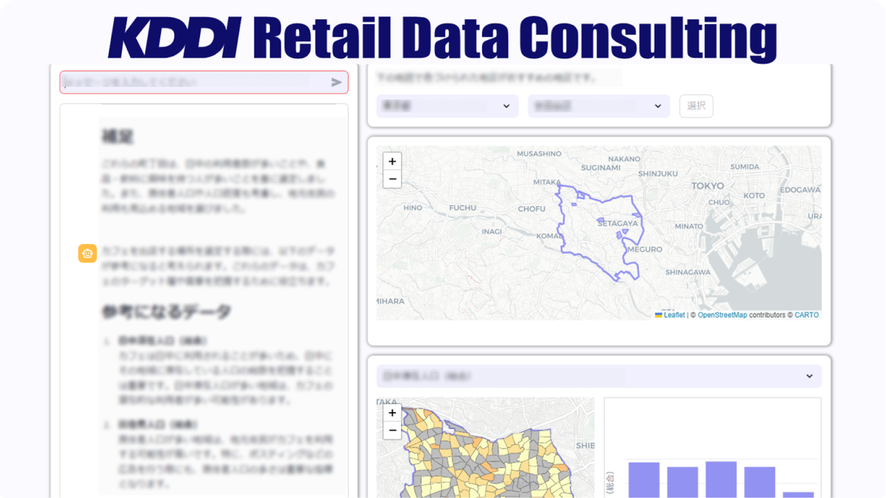 KDDI Retail Data Consulting生成AIアシスタント機能の画面